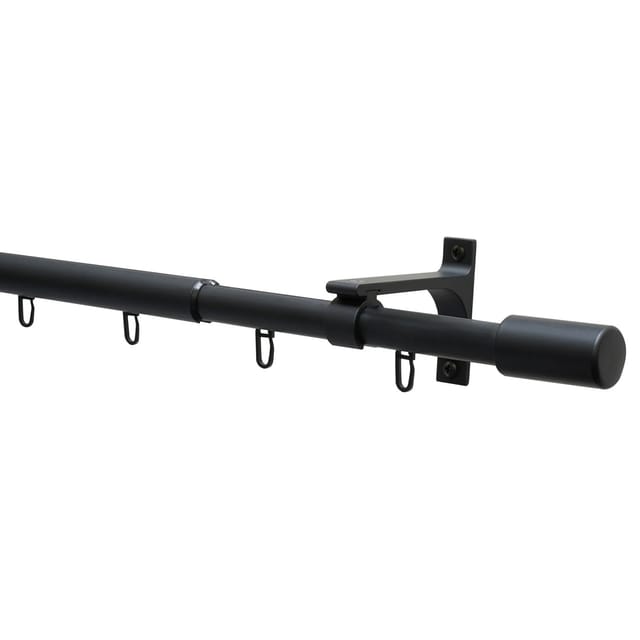 Gardinia Gardinenstangen-Set Thasos Ø 19/22 mm Ausziehbar 190-360 cm Schwarz