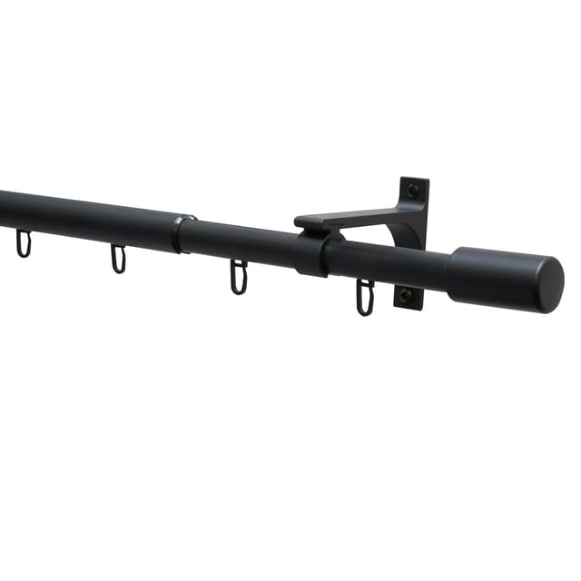 Gardinia Gardinenstangen-Set Thasos Ø 19/22 mm Ausziehbar 100-190 cm Schwarz
