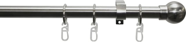 Gardinia Gardinenstangen-Set Kugel Ø 19 mm Länge 160 cm Edelstahl-Optik
