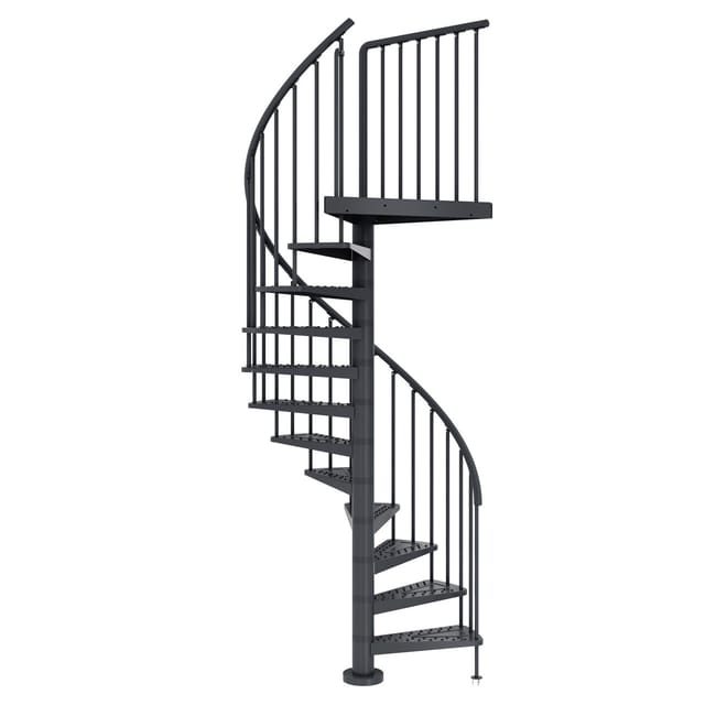 Dolle Außenspindeltreppe Gardenspin Ø 155 cm Anthrazit mit 13 Stufen