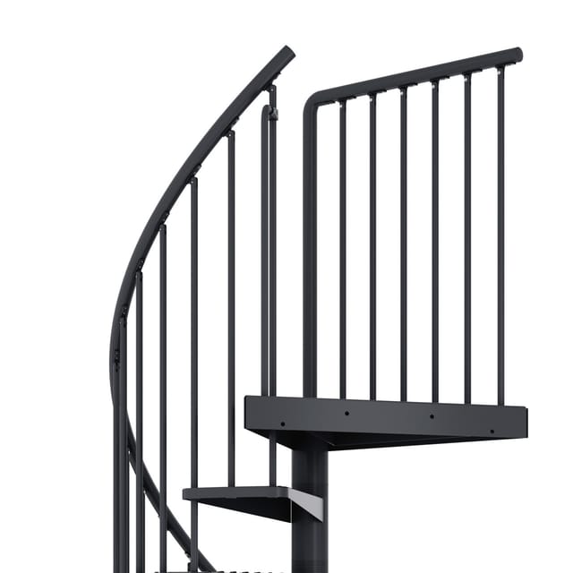 Dolle Außenspindeltreppe Gardenspin Ø 125 cm Anthrazit mit 16 Stufen