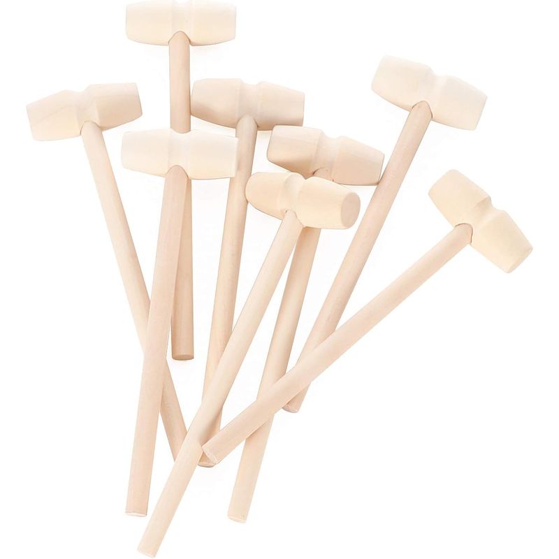 Holzhammer – 5,5 Cm – Für Zerbrechliche Schokoladenherzen – Unlackiert – 30er-packung