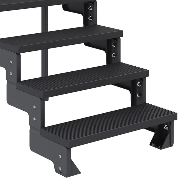 Dolle Außentreppe Gardentop Anthrazit 12 Gitterroststufe 100 cm inkl. Geländer