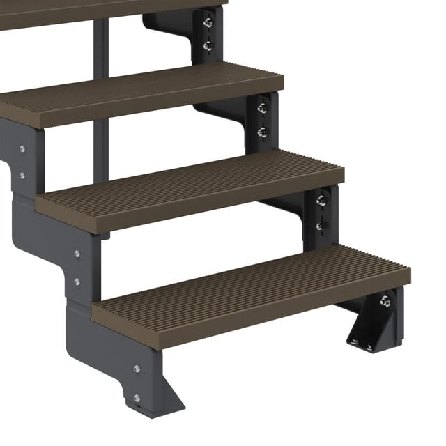 Dolle Außentreppe Gardentop Anthrazit 13 Stufen 80 cm Braun inkl. Geländer