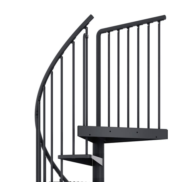 Dolle Außenspindeltreppe Gardenspin Ø 155 cm Anthrazit mit 16 Stufen