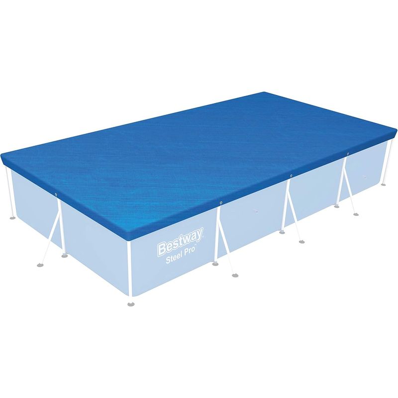 Pe-poolabdeckung – 410 X 226 Cm – Für Quadratische Stahlpools – Blau – 1 Stück