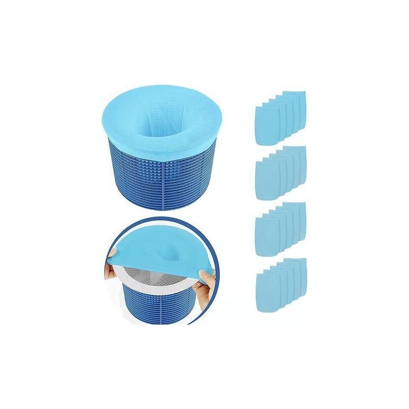 Skimmer-filtersocke – Wiederverwendbares Elastisches Nylon – Kompatibel Mit Allen Pool- Und Spa-skimmern – 20er-packung