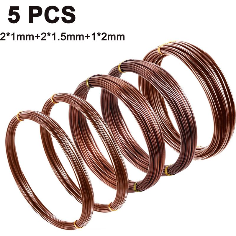 Bonsaidraht – Eloxiertes Aluminiumdraht 10 Mm, 1,5 Mm, 20 Mm – Für Bonsai-erziehung Und -formgebung – 5 Rollen À 10 M