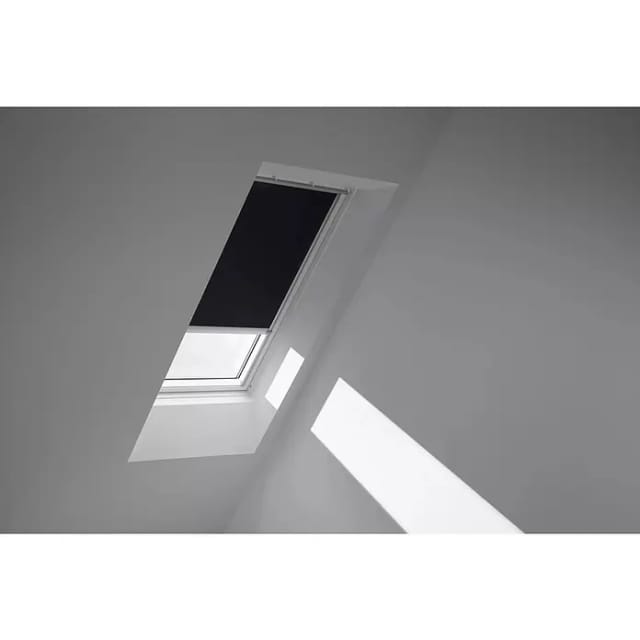 Velux Verdunkelungsrollo DSL P10 3009K mit Schiene Schwarz-Silber