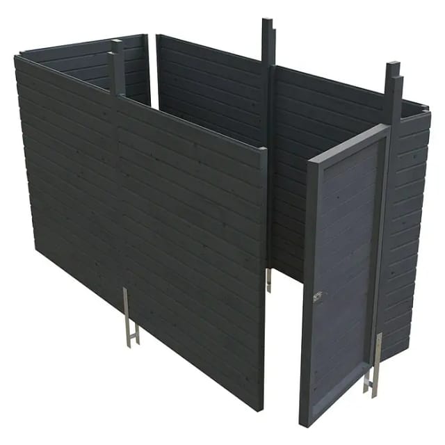 Skan Holz Abstellraum C1 314 cm x 164 cm Profilschalung Schiefergrau