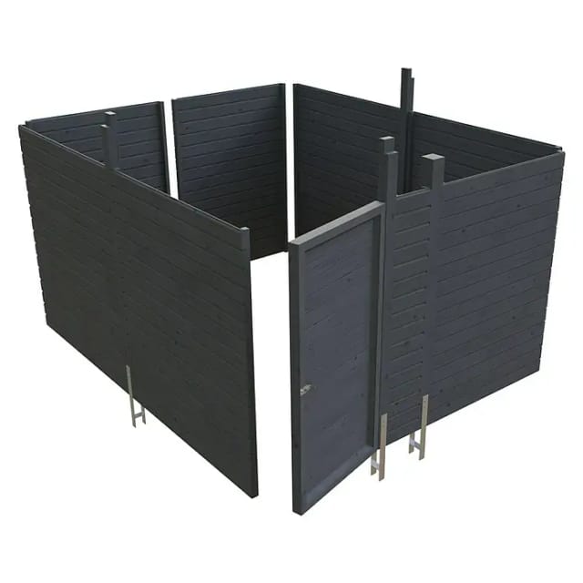 Skan Holz Abstellraum C4 378 cm x 317 cm Profilschalung Schiefergrau