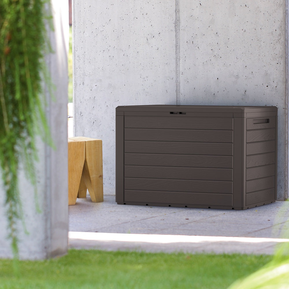 Gartenaufbewahrungsbox, Brauner Kunststoff, 190 L Fassungsvermögen