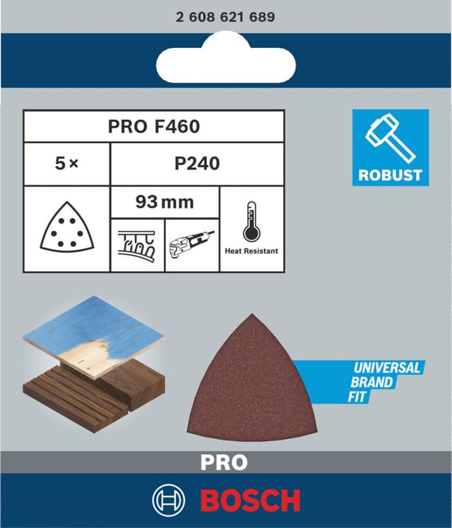 Bosch Delta-Schleifblatt F460 Best for Wood and Paint 5-er Pack Körnung 240