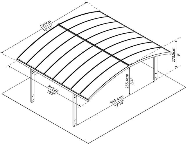 Palram - Canopia Doppelcarport Arizone Double Wave