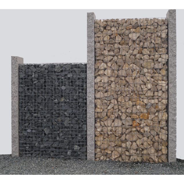 Gabiona Gabionen-Zaun 200 x 92 x 32 cm Maschenw 5 x 5 cm