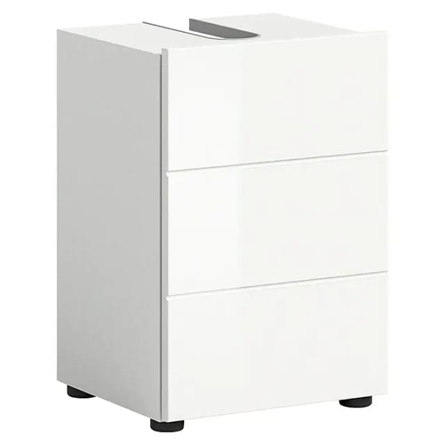 Waschbeckenunterschrank Vira 1-türig Weiß Hochglanz 56 cm x 38 cm x 34 cm
