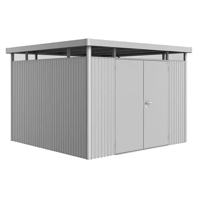 Biohort Metall-Gerätehaus HighLine Gr. H6 Silber-Metallic 8,5 m² Doppeltür