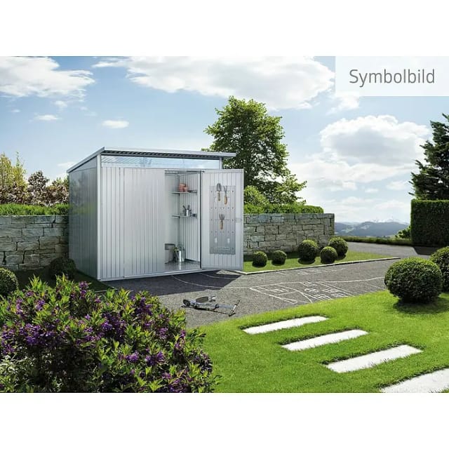 Biohort Metall-Gerätehaus AvantGarde ECO Gr. A6 silber-metallic Standardtür
