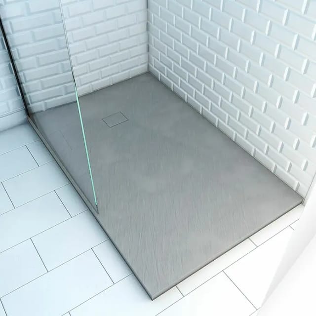 Aurlane Duschwanne Extraflach Stone Rechteck 120 cm x 80 cm Grau