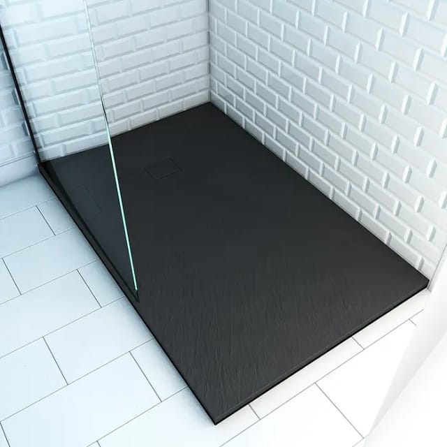 Aurlane Duschwanne Extraflach Stone Rechteck 140 cm x 90 cm Anthrazit