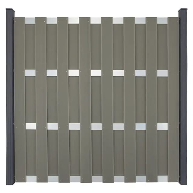 GroJa Fertigzaun Quadratisch Grau 180 cm x 180 cm