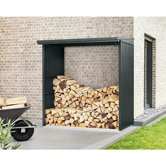 Hörmann Kaminholzregal Trend-V Typ 2 aus Metall RAL7016 Anthrazitgrau