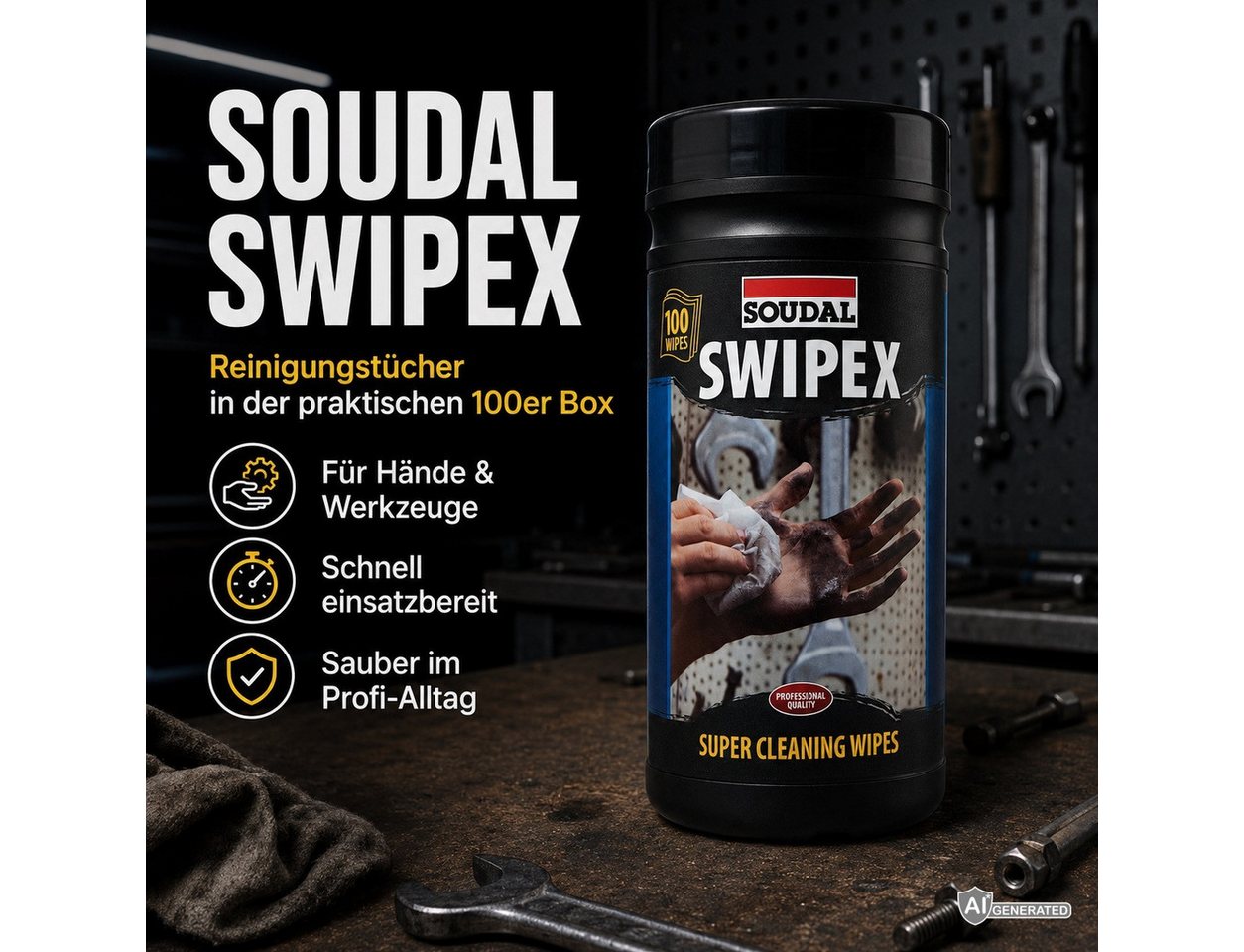 Soudal Reinigungstücher Swipex 100 Stück Bild 3