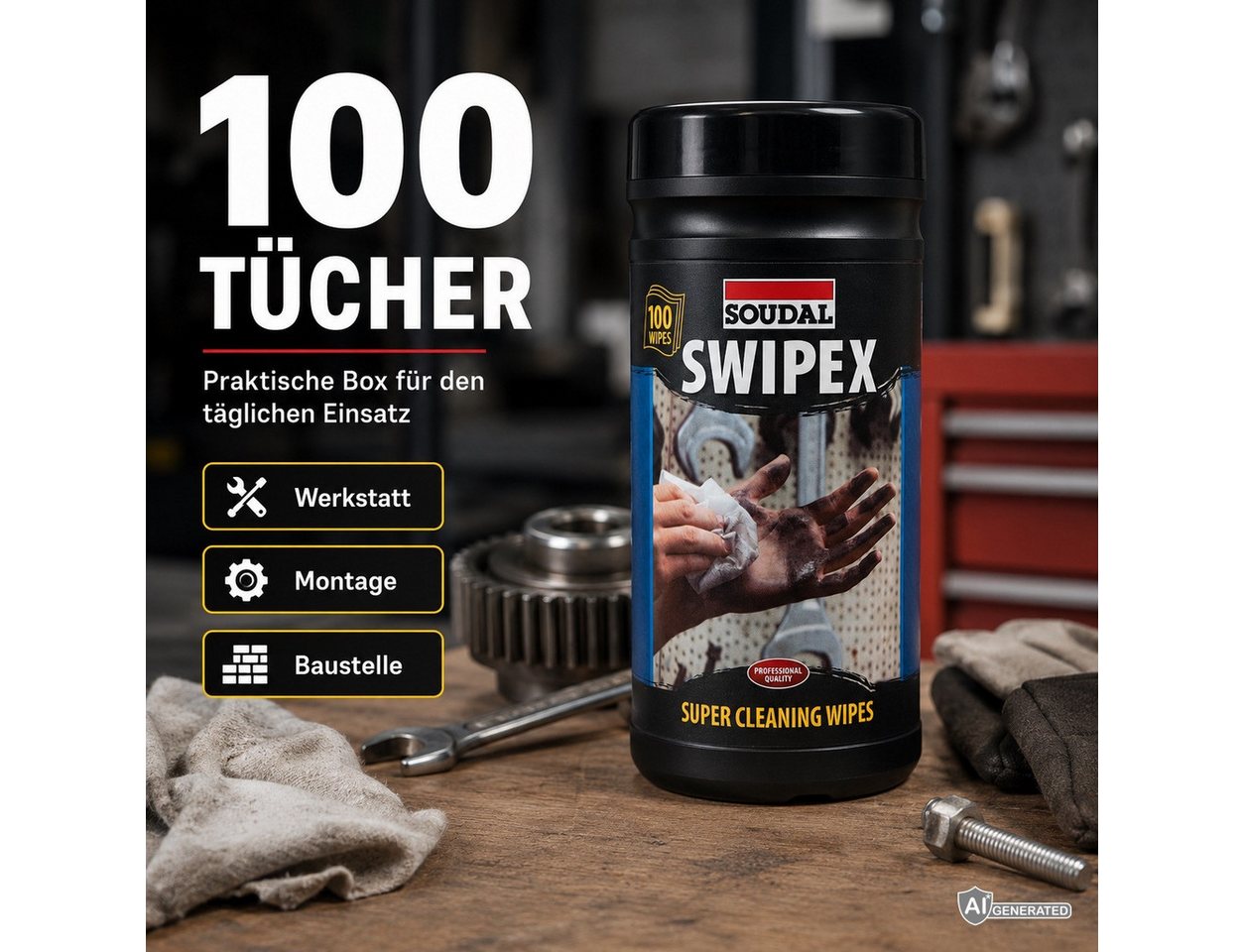 Soudal Reinigungstücher Swipex 100 Stück Bild 4