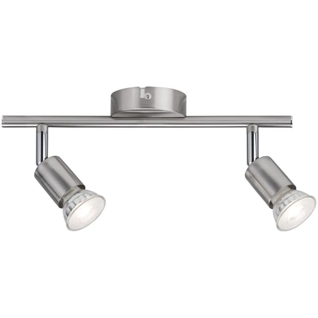 Deckenstrahler 2-flammig Metall Nickel matt ca. 30,5 cm