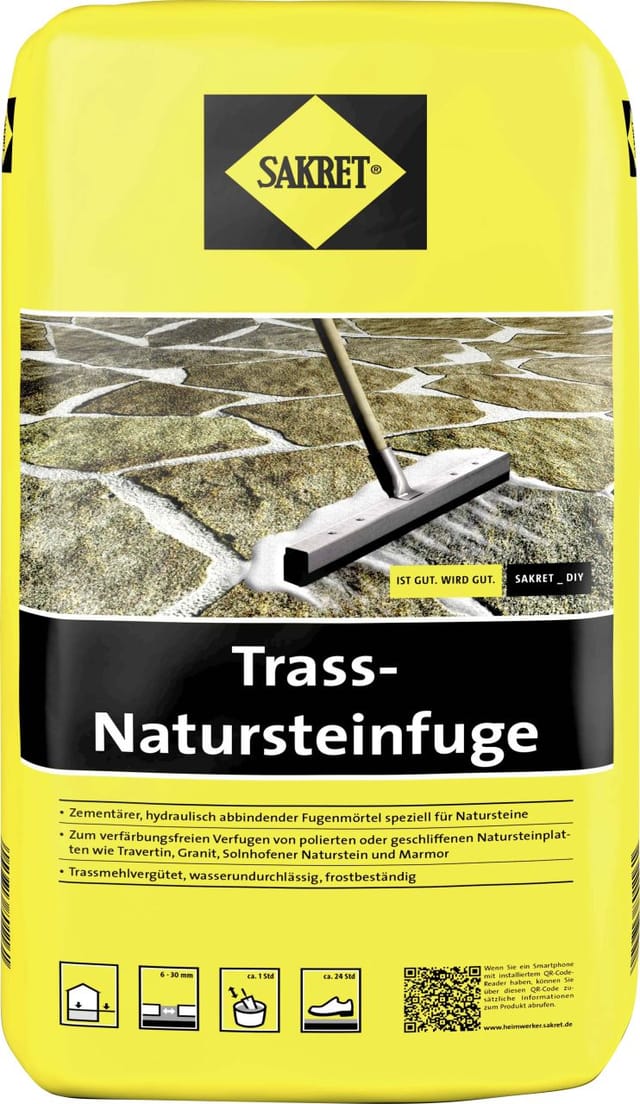 Sakret Trass-Natursteinfuge Grau 25 kg