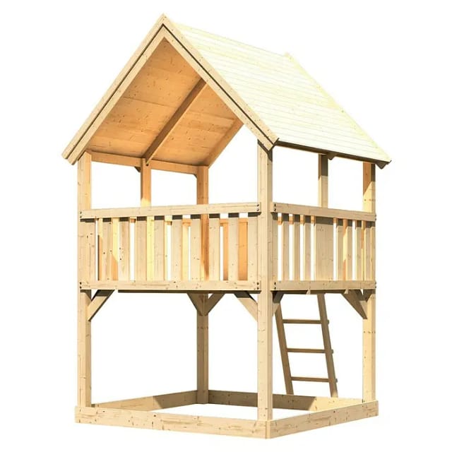 Karibu Spielturm Luis m. Satteldach naturb.