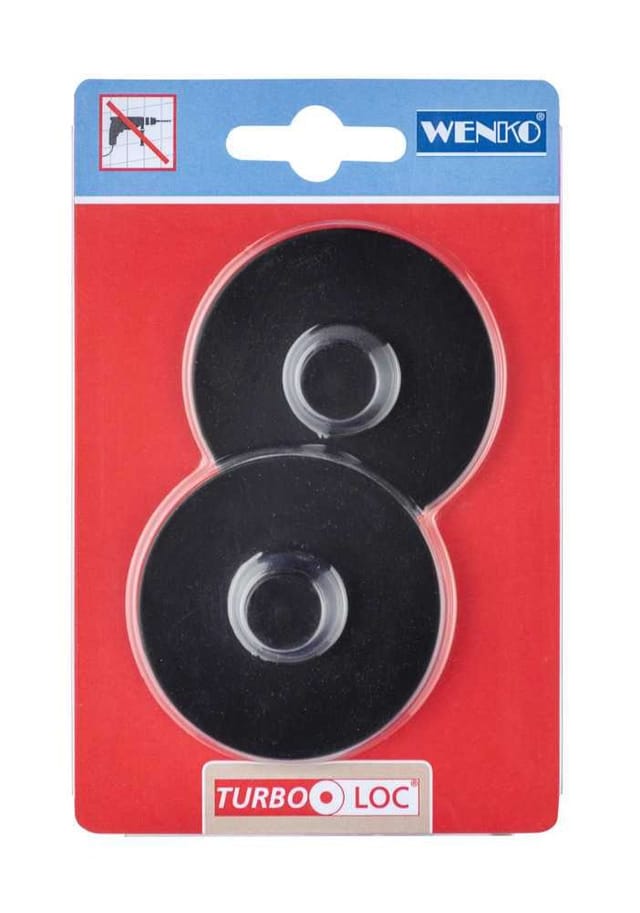 Wenko Turbo-Loc Adapter Schwarz Kunststoff 6 x 1.4 x 6 cm Schwarz