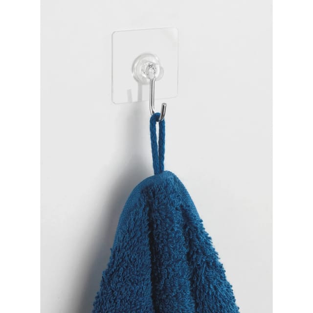 Wenko Static-Loc Nickelhaken eckig 4er Set Kunststoff (PET) 4 x 4,5 x 2 cm Tran