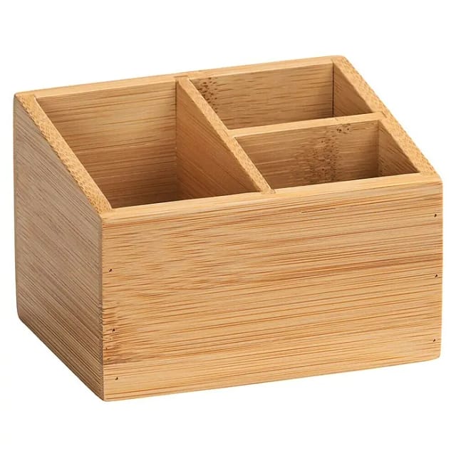 Wenko Bambus Organizer Terra 3 Fächer 0,551, Bambus 12 x 8.5 x 9 cm natur