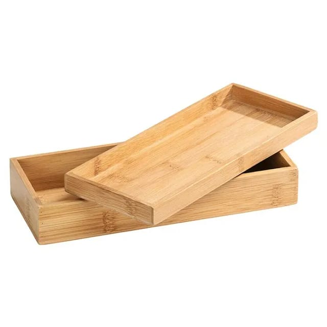 Wenko Bambus Box Terra mit Deckel 1.05, Bambus 24 x 6 x 10 cm