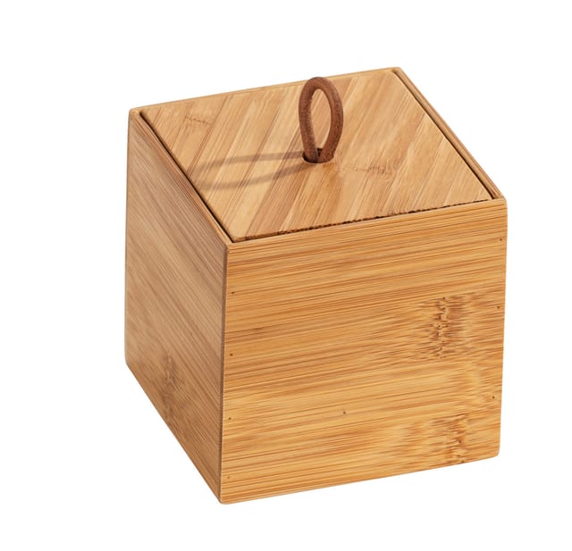 Wenko Bambus Box Terra S mit Deckel 0.45, Bambus 9 x 9 x 9 cm natur
