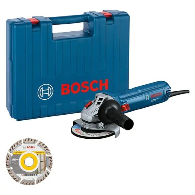 Bosch Professional Winkelschleifer GWS 12-125 Handwerkerkoffer + Zusatzhandgriff
