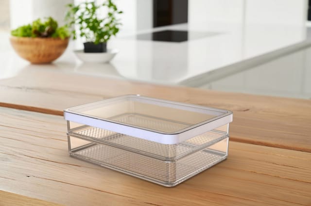 Rotho Kühlschrankorganizer-Set Loft 0,85, Weiß 2-teilig