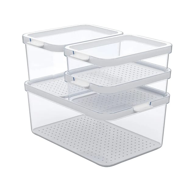 Rotho Kühlschrankorganizer-Set Cauma Transparent 4-teilig