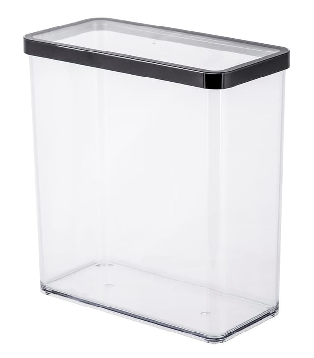 Rotho Dose Loft Premium Rechteckig 3,2, Transparent-Schwarz