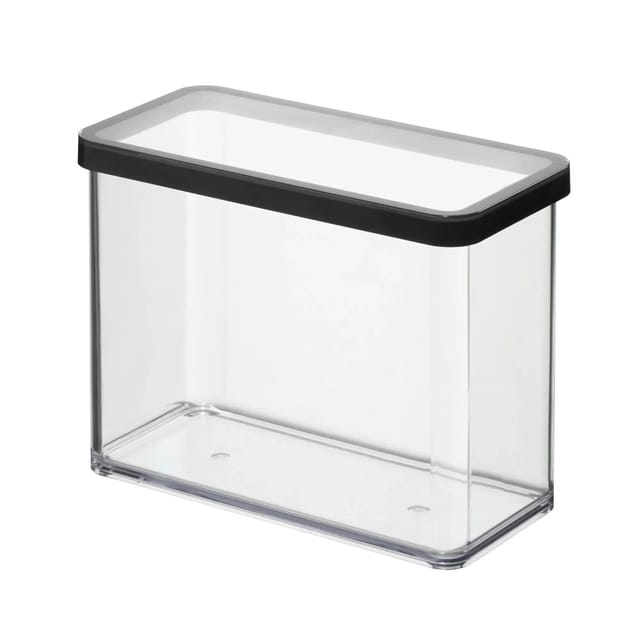 Rotho Dose Loft Premium Rechteckig 2,1, Transparent-Schwarz
