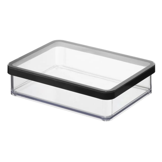 Rotho Dose Loft Premium Breit 1, Transparent-Schwarz