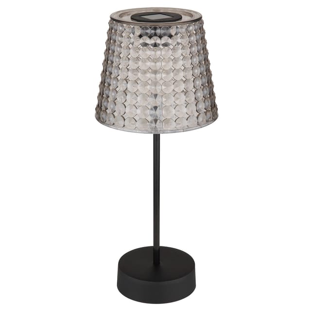 Globo LED Solarleuchte Kunststoff Schiebeschalter Ø 12,5 cm Schwarz Matt