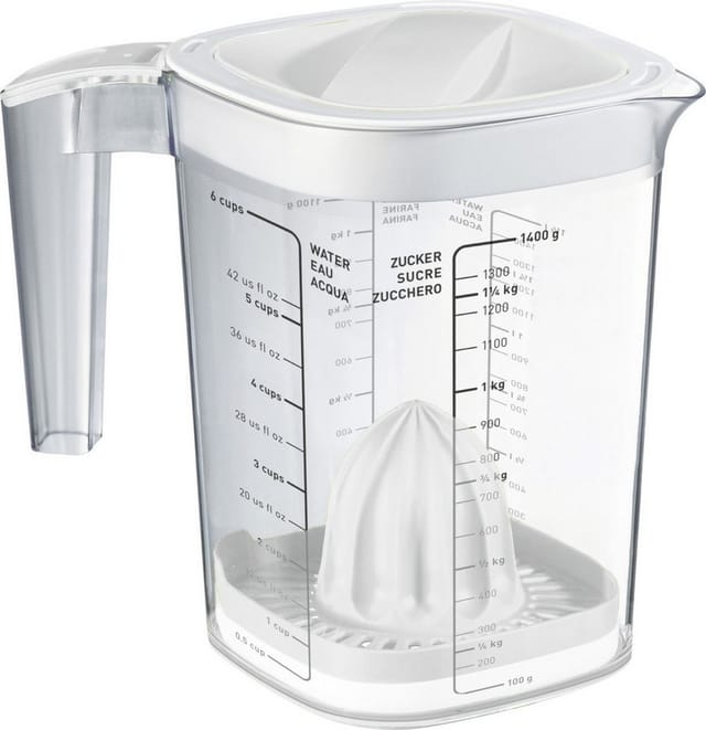 Rotho Back-Messbecher Loft 1,5, Weiß-Transparent