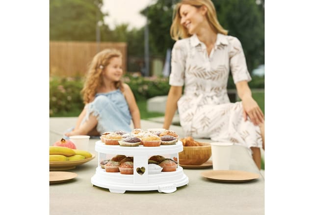Rotho Tortenglocke mit Trays Fresh XL 26 cm Weiß-Transparent