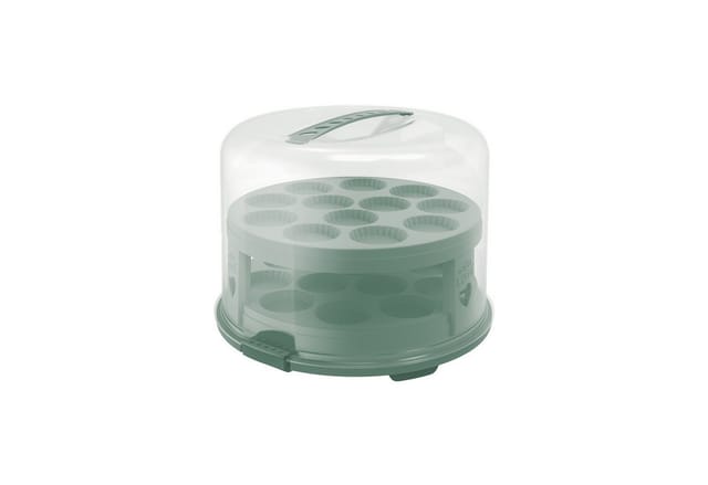 Rotho Tortenglocke mit Trays Fresh XL 26 cm Mistletoe Green