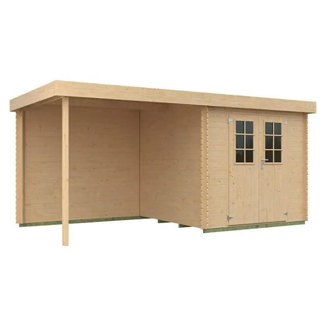 Kiehn-Holz Gerätehaus KH 19-014 Natur Unbehandelt 432 cm x 210 cm