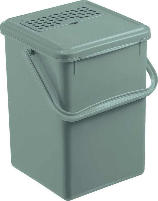 Rotho Bio-Komposteimer mit Aktivkohle 9, Mistletoe Green