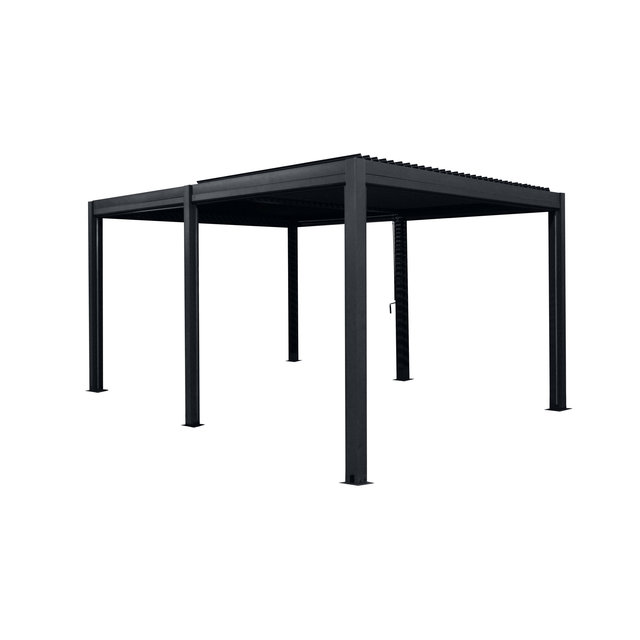 Floraworld Pergola mit Lamellen-Flach-Dach 4 m x 3 m Anthrazit