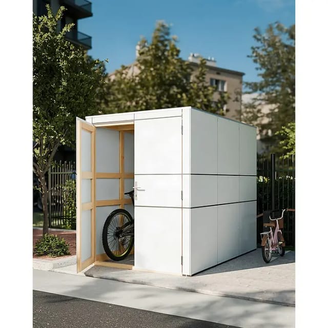 Bertilo Gartenhaus HPL Bike Port 155 cm x 229 cm Weiß FSC®
